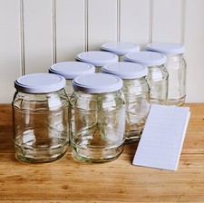 540 ml Einweckgläser mit Etiketten Twistoff Deckel Weiß Einmachglas Weck