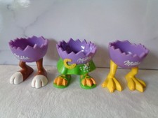 MILKA 3 Eierbecher Kunststoff Bunt Hase Ostern Frühling Tischdekor Unbenutzt/NEU