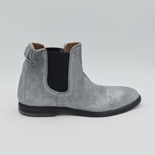 Damenschuhe Moma Gr. 37 Stiefeletten Silber Wildleder 321AB