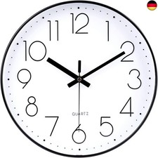  jomparis 20cm Modern Quartz Lautlos Wanduhr Schleichende Sekunde ohne Ticken 