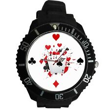 Personalisierte Uhr,Sport,Karten,Poker,Samen,Herzen,Spitzen,Blumen,Bilder,Namen