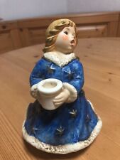 Engel Weihnachtsengel Keramik mit Spieluhr "Stille Nacht"