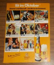 Seltene Werbung BITBURGER Pils - Bit im Oktober - Immer und überall 1974