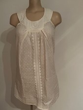 Sommerkleid Gharani Strok ♥ Gr. S ♥ Damenkleid ♥ Girlskleid ♥ Minikleid ♥ beige