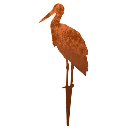 Rost deko gartenstecker storch - rost-deko,