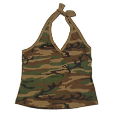 Damen Tank Top Camouflage Neckholder Damenbluse Damenshirt Neu