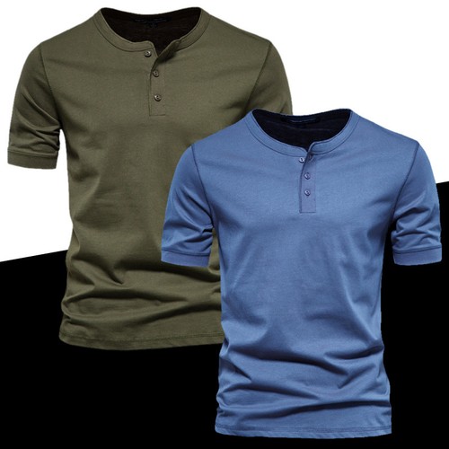 Herren henley shirt mit - henley, t-shirt