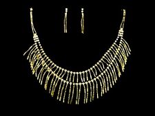 Bollywood Schmuckset Schmuck Ohrringe Kette Strass gold Partyschmuck Bauchtanz