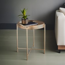 Gold Tablett Metall Couchtisch