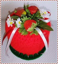 Klopapierhut mit erdbeeren - erdbeeren, &