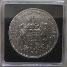 MDS DEUTSCHES REICH KAISERREICH HAMBURG FÜNF 5 MARK 1876 J "WAPPEN", SILBER