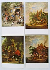 Postkarten Lot 4 x Künstlerkarte Art Postcards Adriaen & Isaak Izaak VAN OSTADE