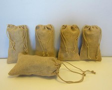 5 BURLAP JUTE SACKS WITH