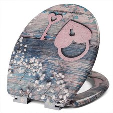 WC-Sitz  Toilettendeckel WC Deckel Duroplast mit Absenkautomatik heart key #2745