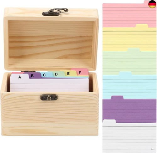 Karteikarten box holz 15 - karteikarten,