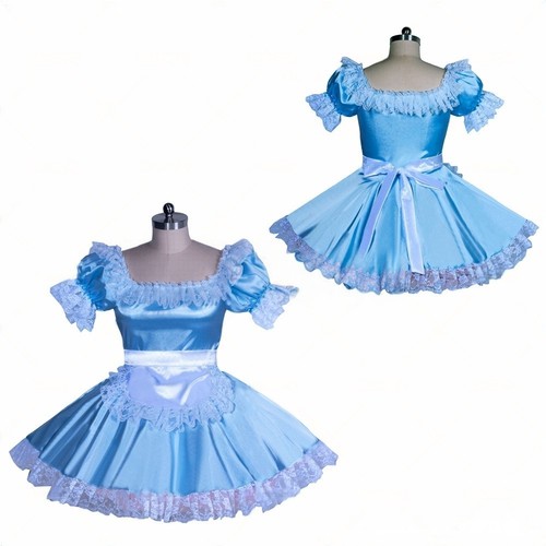 French maid sissy girl blue - french,