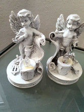 2er Set Engel mit Licht im  Shabby Look ca. 13 x 9,5 cm