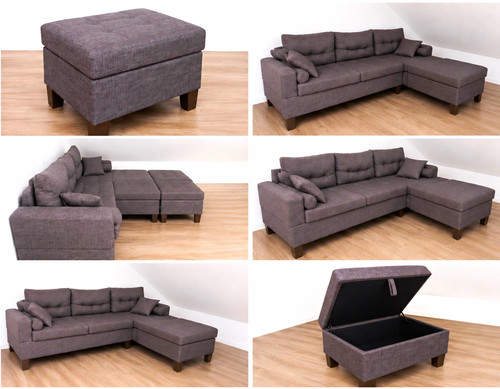 Graues ecksofa sitzer - graues, 3-sitzer