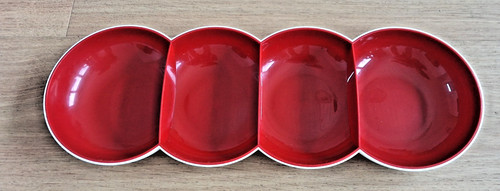 Snack schale rot - schale,, rot-weiß