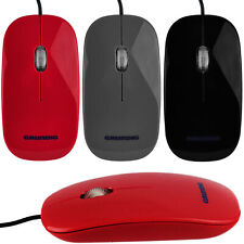 Optische Maus Grundig PC USB Mouse Computer Laptop Notebook schwarz gau rot