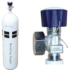 Medizinische sauerstoffflasche 7 liter 200 bar, Druckminderer G 3/4" Außengewin