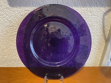 Servierteller Glasteller Blau Glass Rund 32 cm für Fleisch, Fisch, Käse