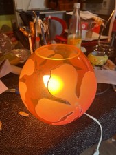 1990er Ikea KNUBBIG 25cm Rosa Tischlampe Tischleuchte Kugel Glas Sweden