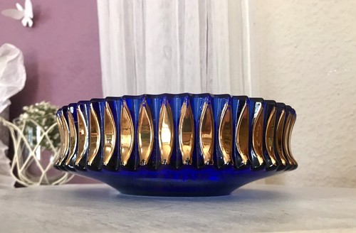 Vintage 70er kobaltblau - , gold