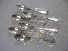 Jezler Augsburger Faden Kaffeelöffel 6 Personen in Echtsilber  800er