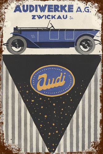 Retro blechschild audiwerke - blechschild,