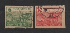 .SBZ-Provinz Sachsen 85 - 86  (Bodenreform) gestempelt
