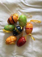 Erzgebirge 6 alte  Ostereier Holz  Handbemalt 5cm