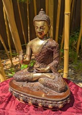 Orig. Masterpiece! Shakyamuni Buddha Statue m. goldenem Körper Tibet 6,6Kg