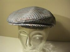 Schiebermütze Flatcap Trevira Wolle kariert grau Gr. 54 Vintage
