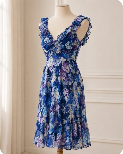 Romantisches sommerkleid blau - romantisches,