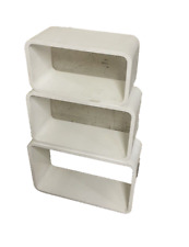 70er TRUE VINTAGE weißes WANDREGAL Cube , 3 x 60 cmx30 Bücherregal Ablage, Holz