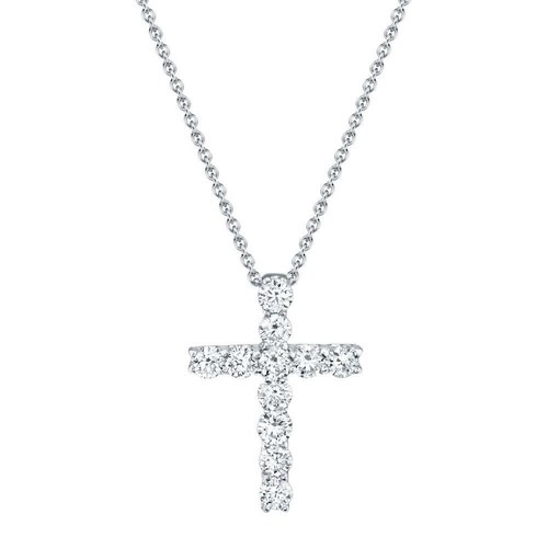 14k weißgold diamant kreuz - 14k,