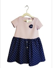 Mädchen Kleid mit buntem Rockteil Gr.104