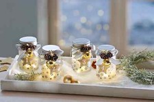 LED- Glasleuchten "Advent" 4er-Set Advent Deko Weinachtsdekoration Schraubglas
