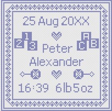 Kreuzstich Geburt Sampler Set