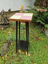 Vintage 50er Beistelltisch, Couchtisch, Blumenbank Blumentisch mit Fliesenplatte