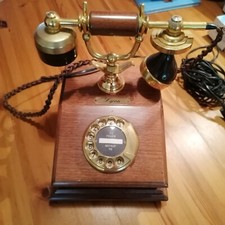 Vintage Gold Lyon Telefon Holz Wählscheibe | Guter Zustand 