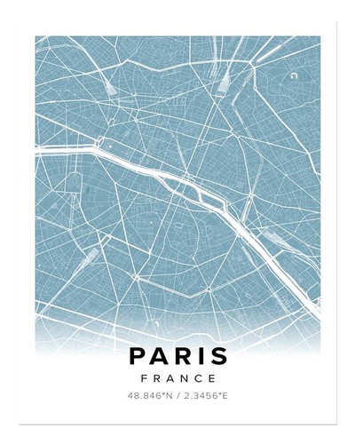Paris stadtplan wandkunst - stadtplan, �
