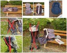 Reise Buggy Maclaren techno xt Zubehör Fusssack Regenschutz Tasche 5 Punkt Gurt