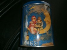 Blechdose Maggi Oval Kinder im Mond Blau