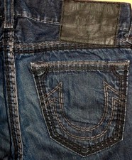 ORIGINAL TRUE RELIGION BOBBY SUPER QT JEANS STRAIGHT DARKBLUE W 34/34 RICKY GENO