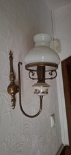 Antike Wandleuchte im Jugendstil – Messing & Porzellan mit Glasaufsatz
