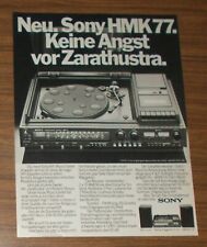 Seltene Werbung SONY HMK 77 HiFi-Music-Center SS 2030 Lautsprecher Boxen 1977