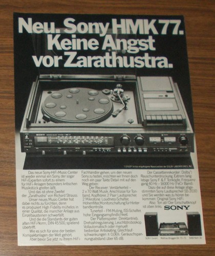 Seltene werbung sony hmk - werbung, 77