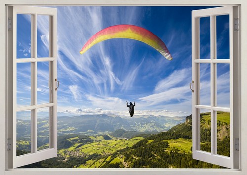 Para glider flying - para,